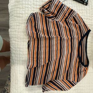 Cropped striped tee